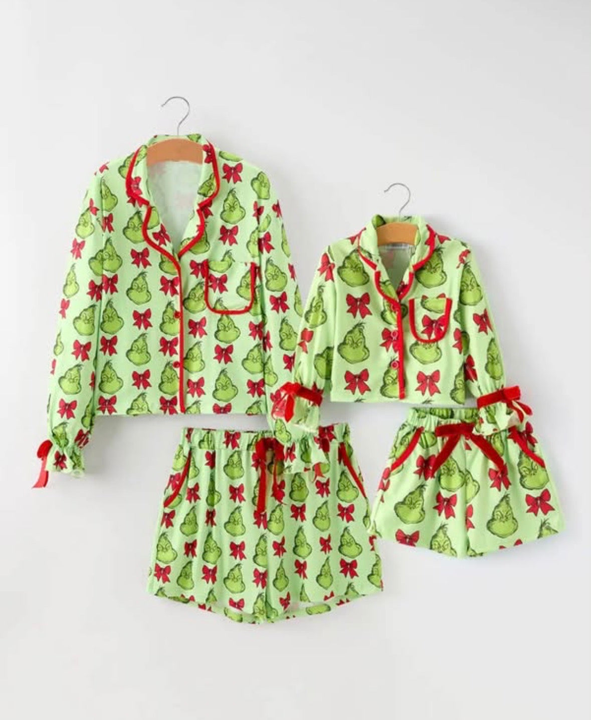 Girls grinch short set pjs