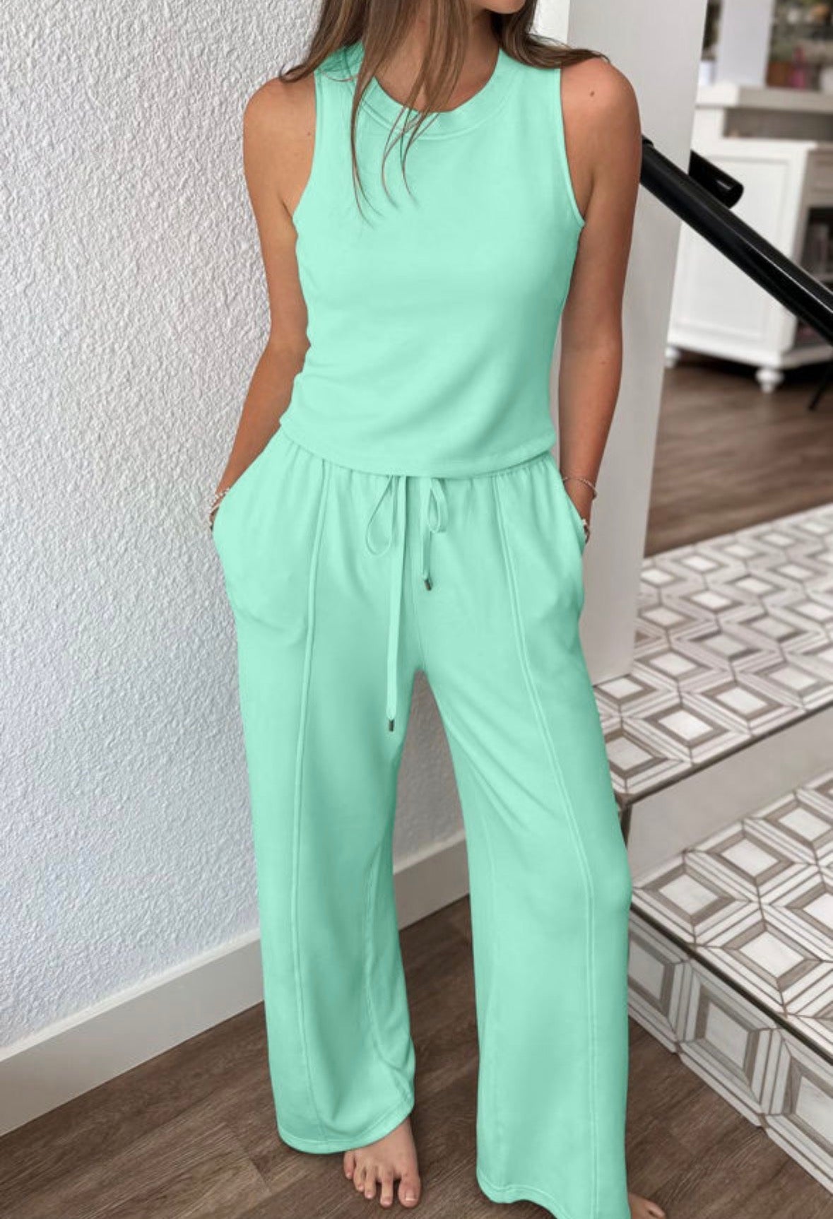 Mint green pants set