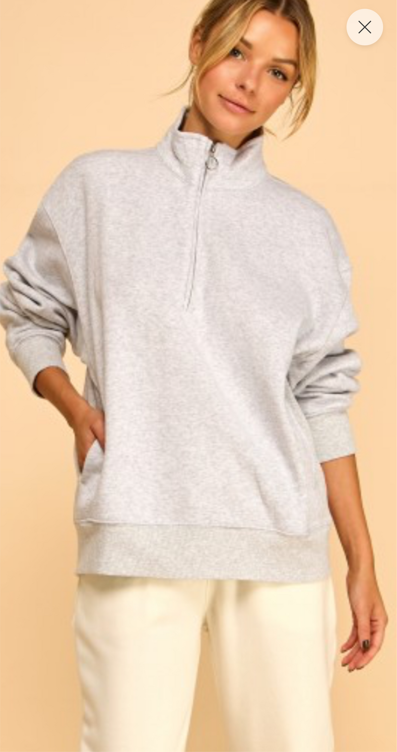 Mock neck quarter zip