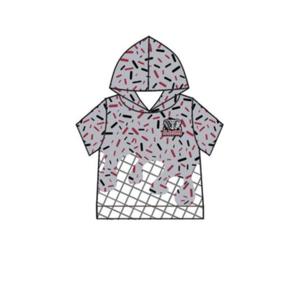 Boys short sleeve Alabama hoodie