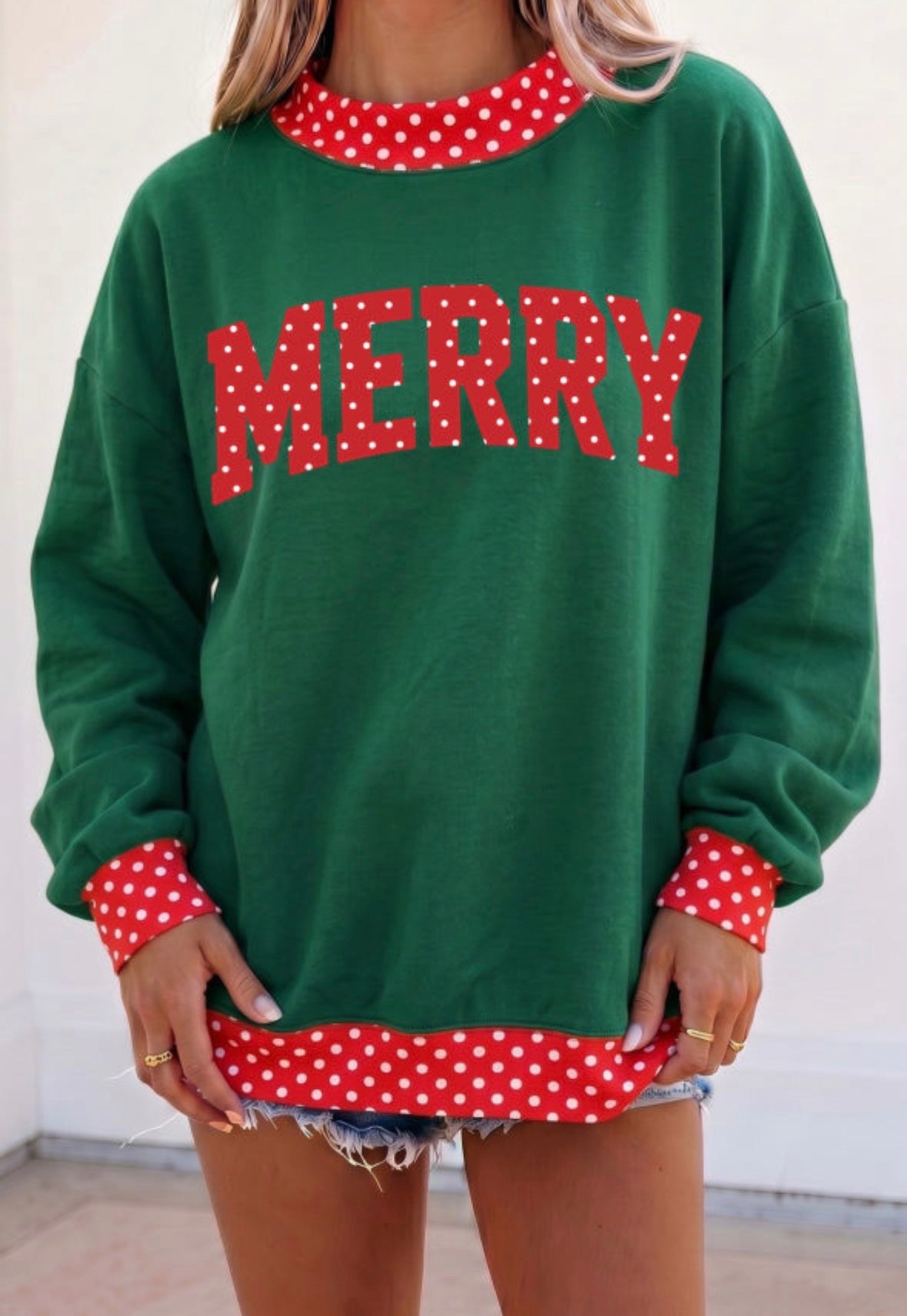 Green MERRY sweatshirt