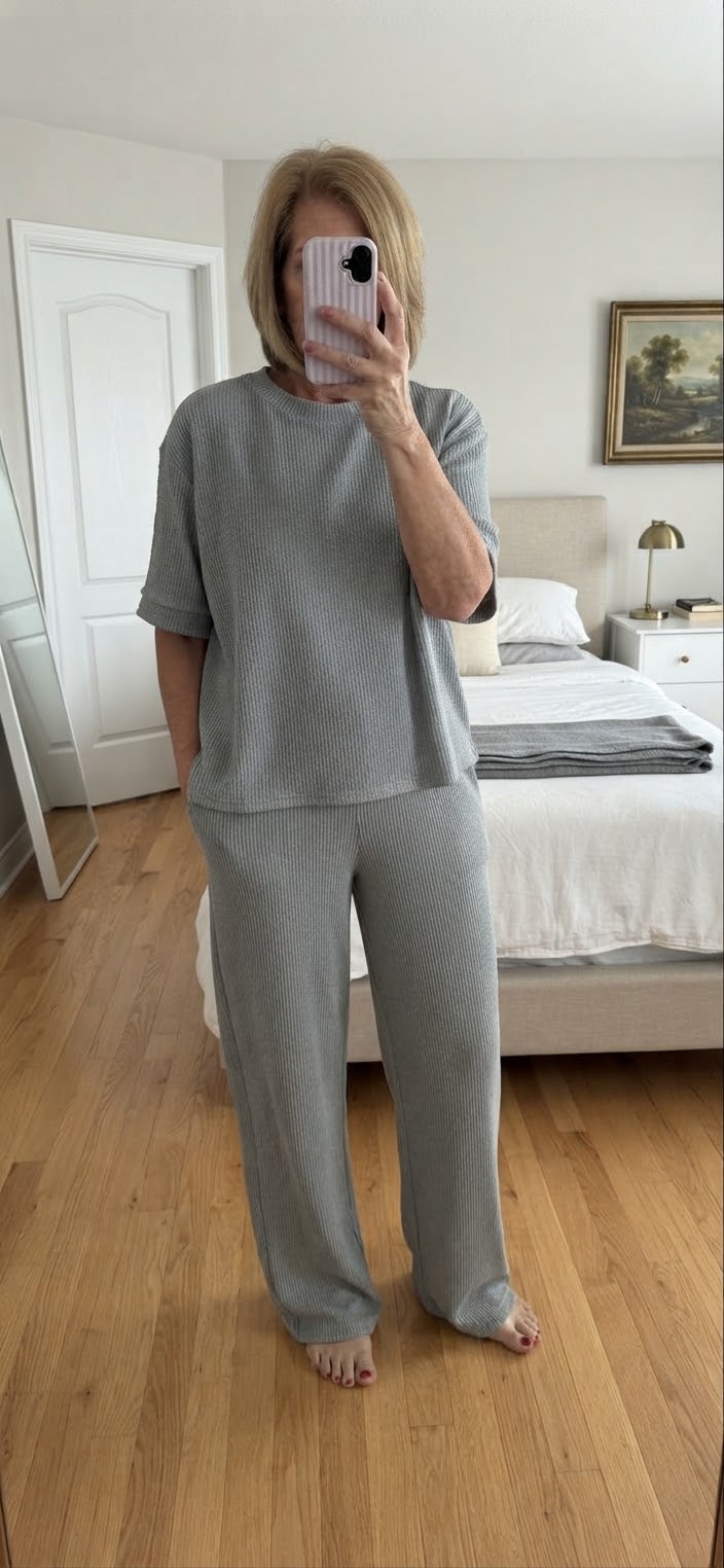 Zenana ribbed knit pants and top