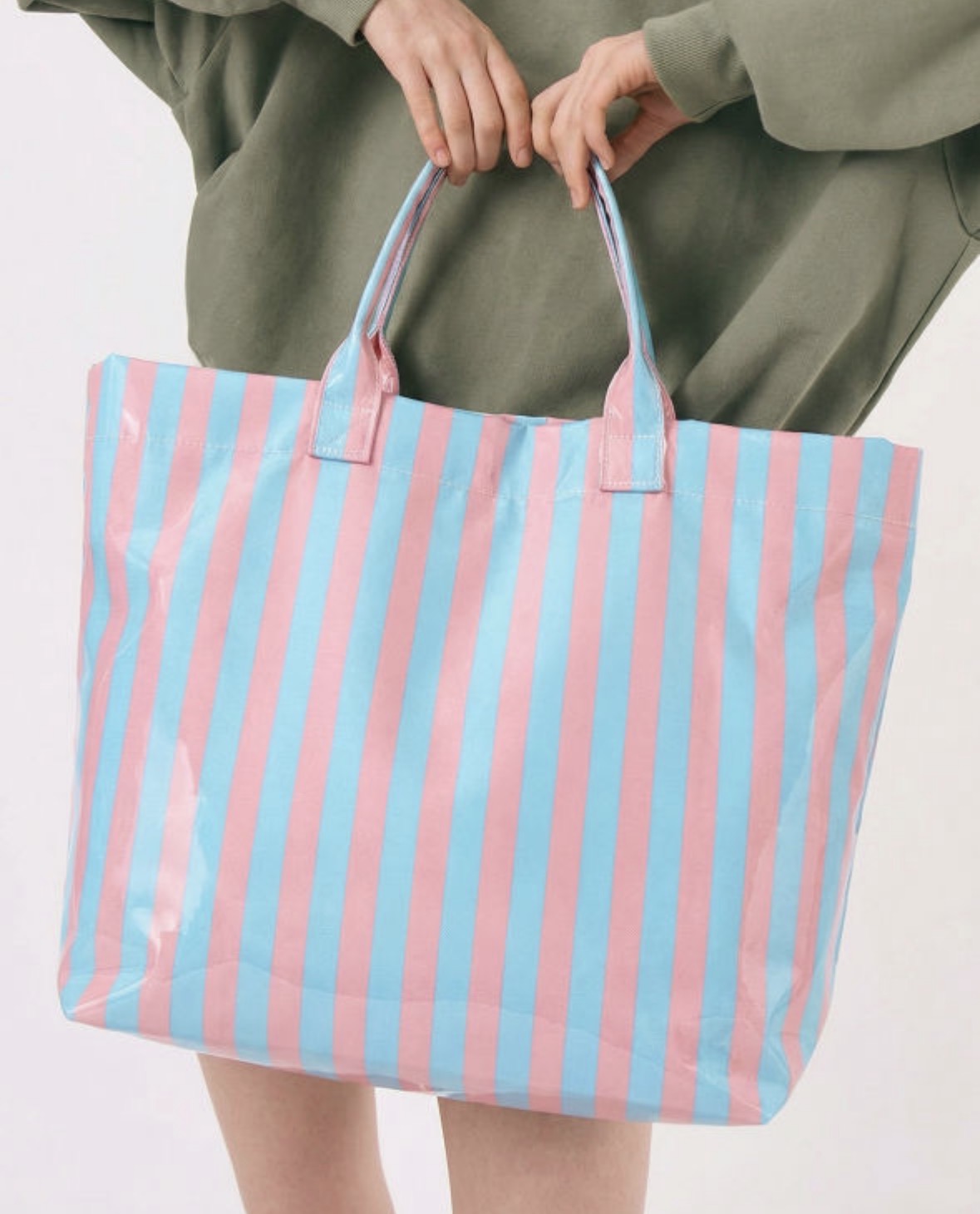 Pink and blue tote