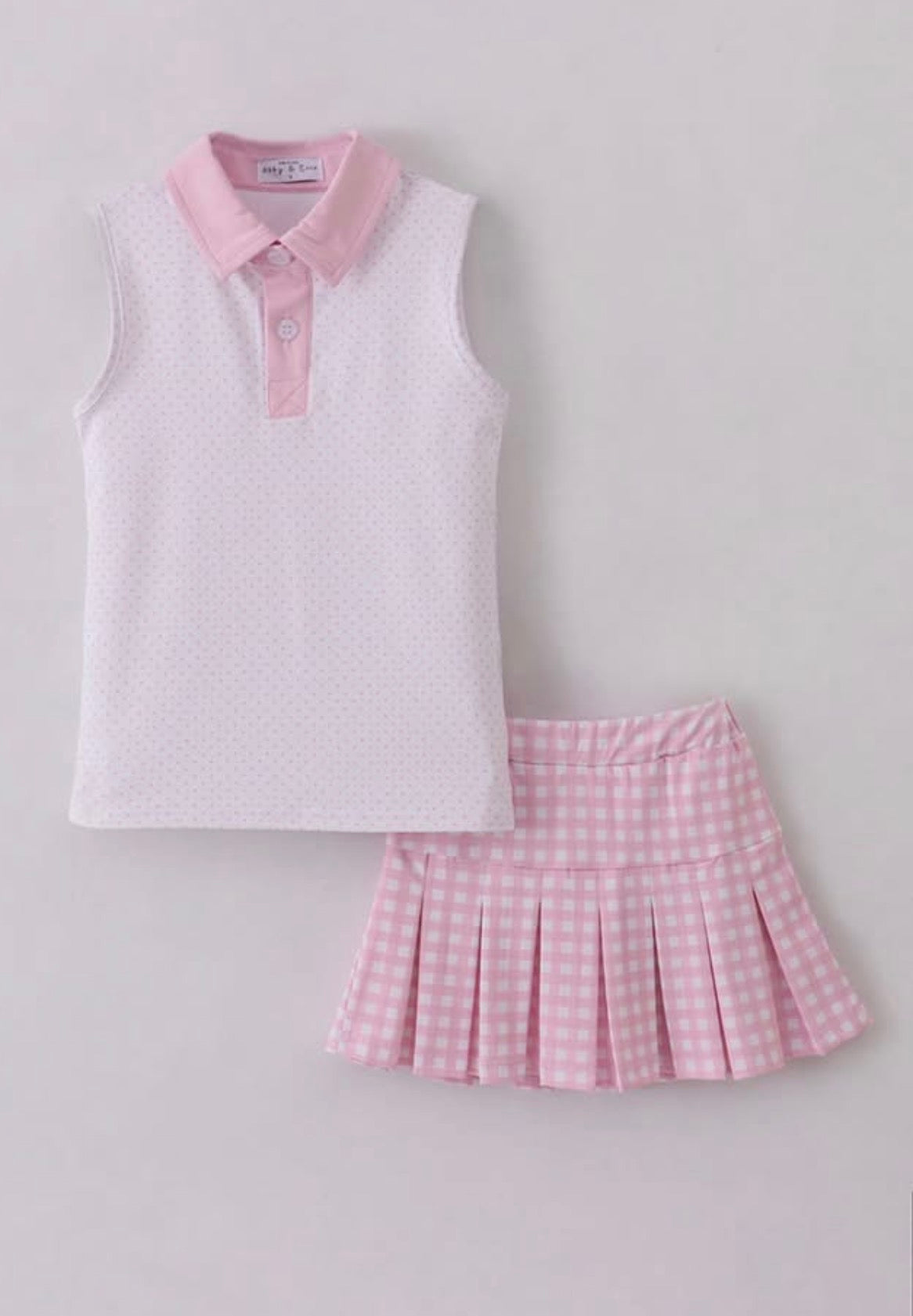 Girls pink and white skort set