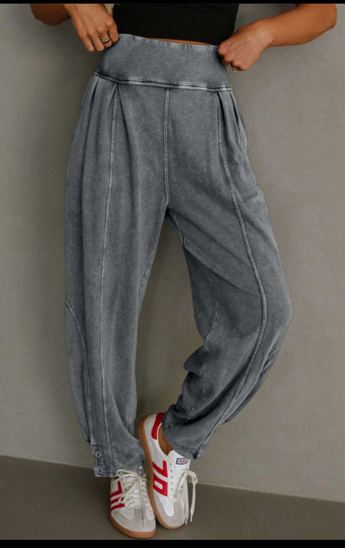 Black barrel leg sweatpants