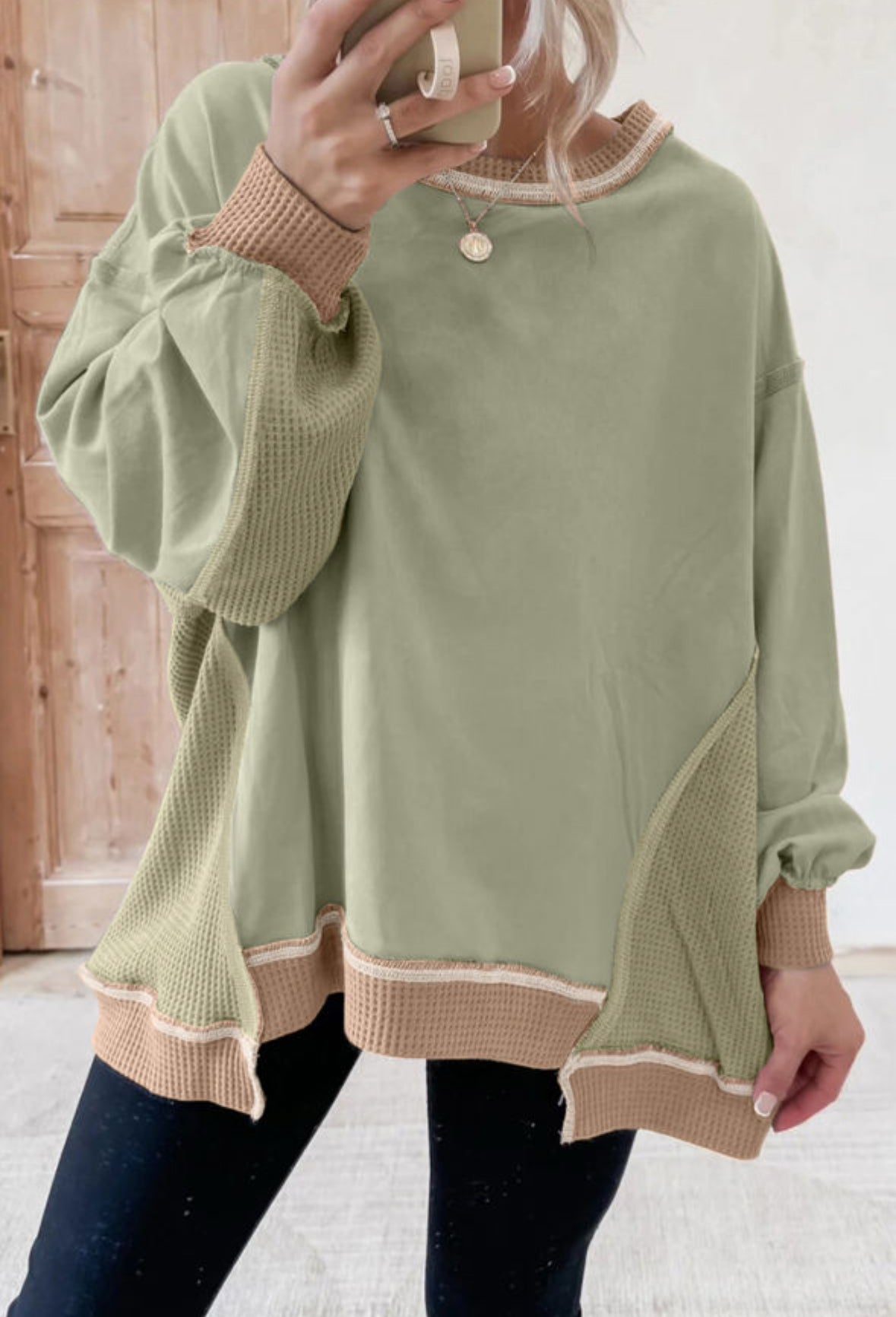 Sage green top