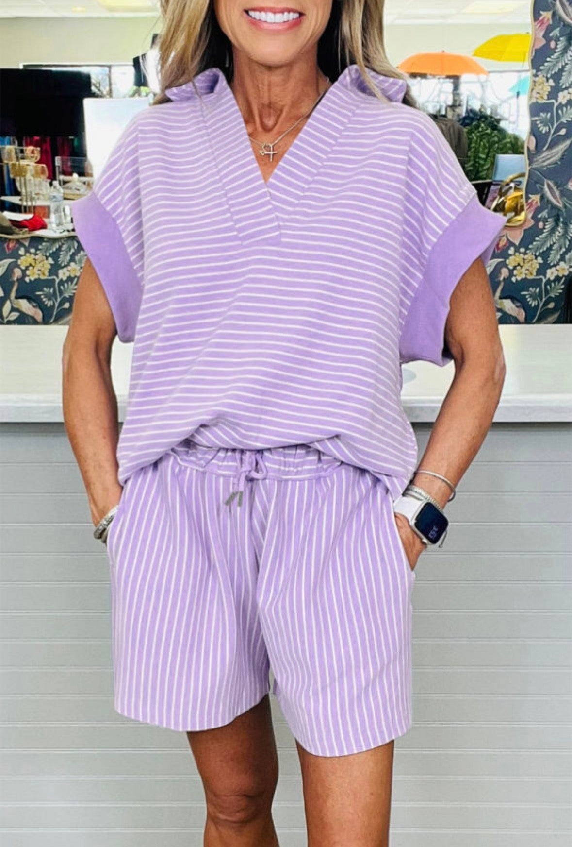 Lavender short set