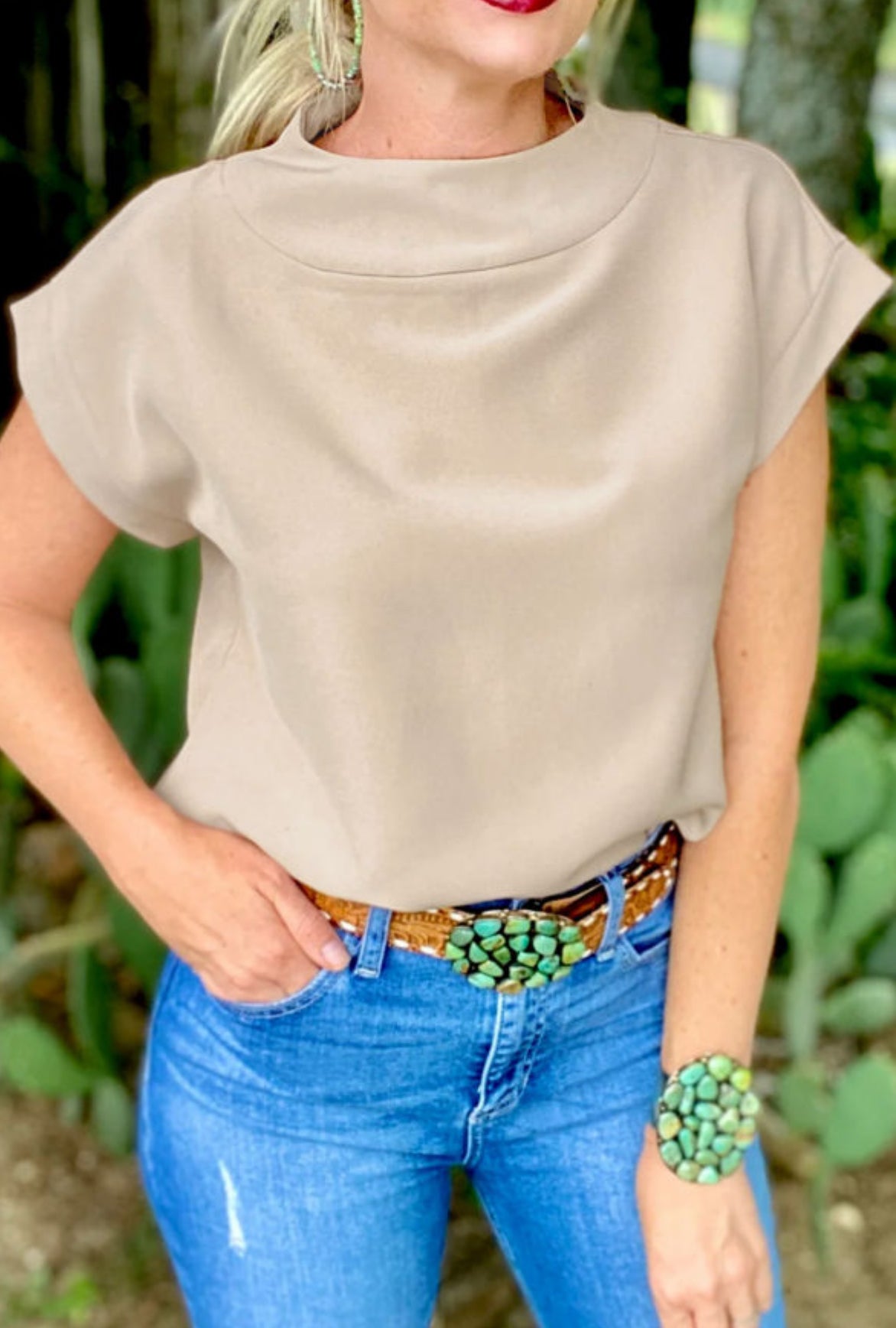 Cream colored modal top