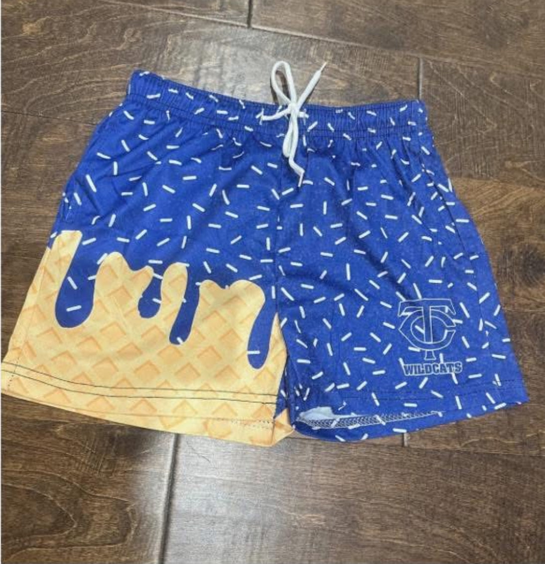 Blue boys TC drip shorts