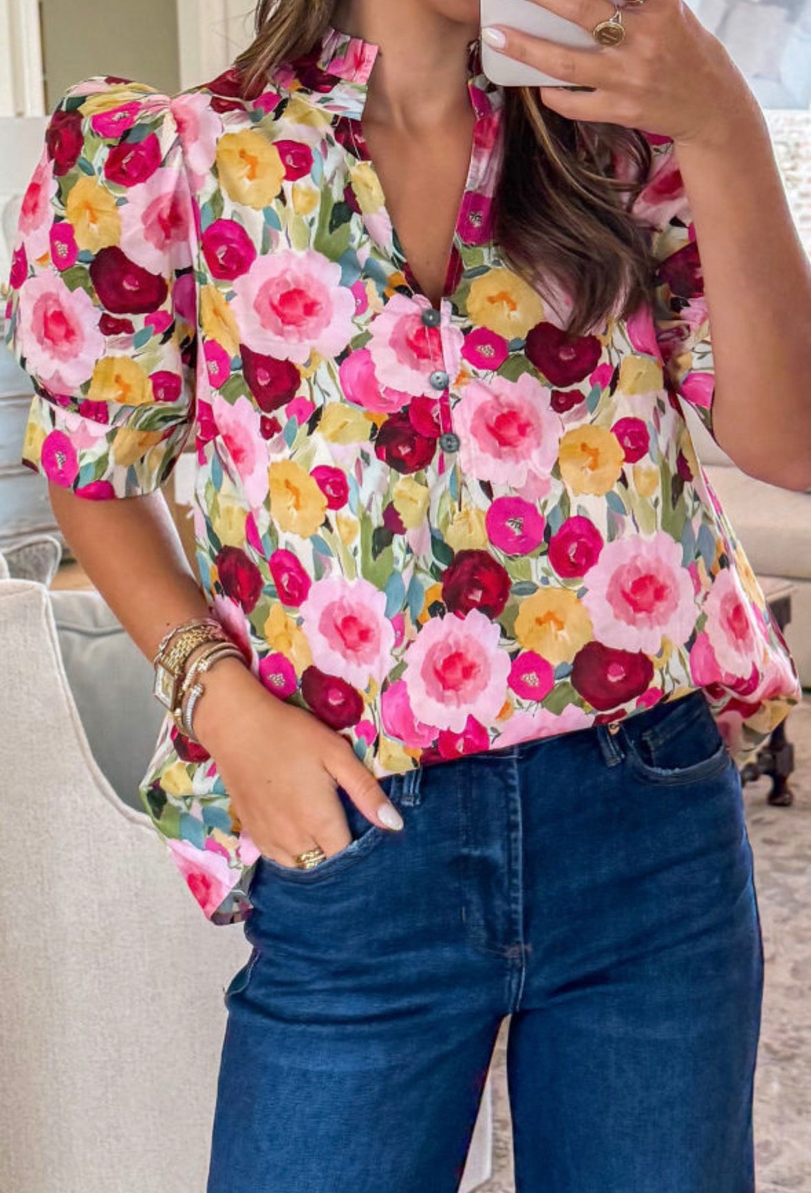 Pink floral top