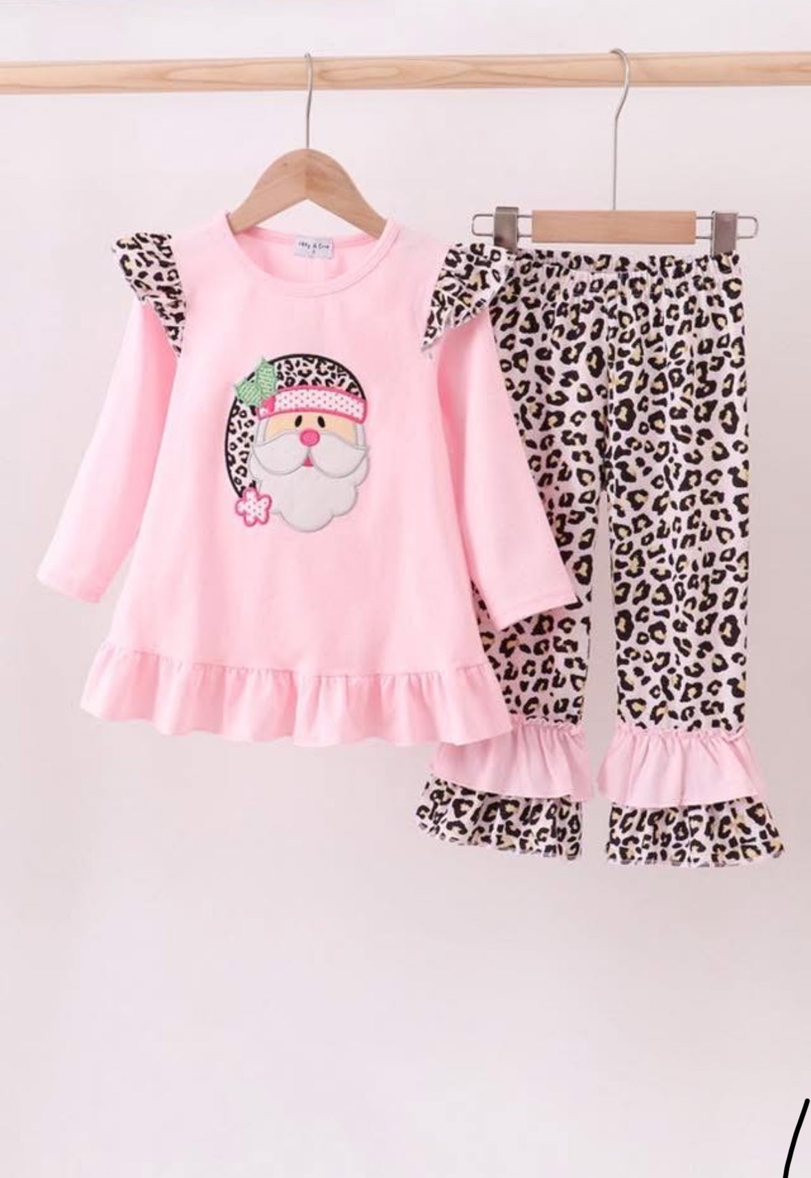 Pink Leopard Santa set