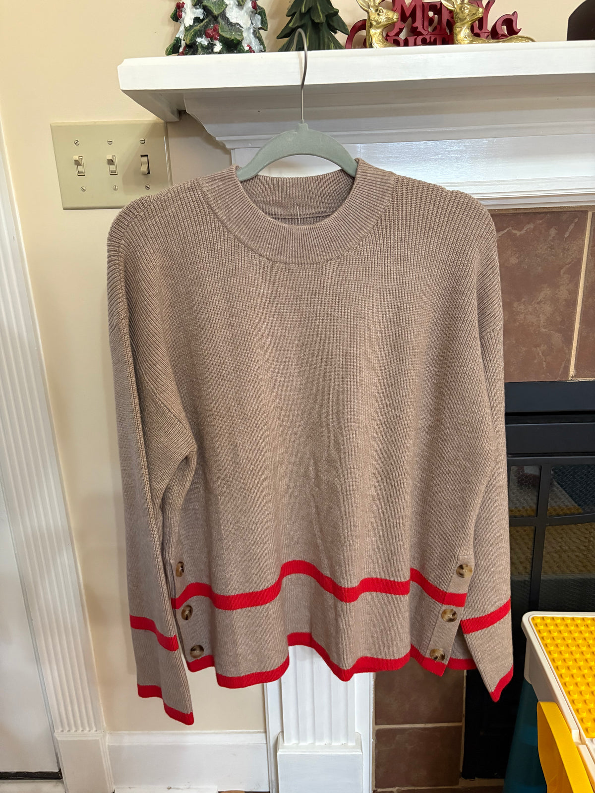 Brown and red sweater