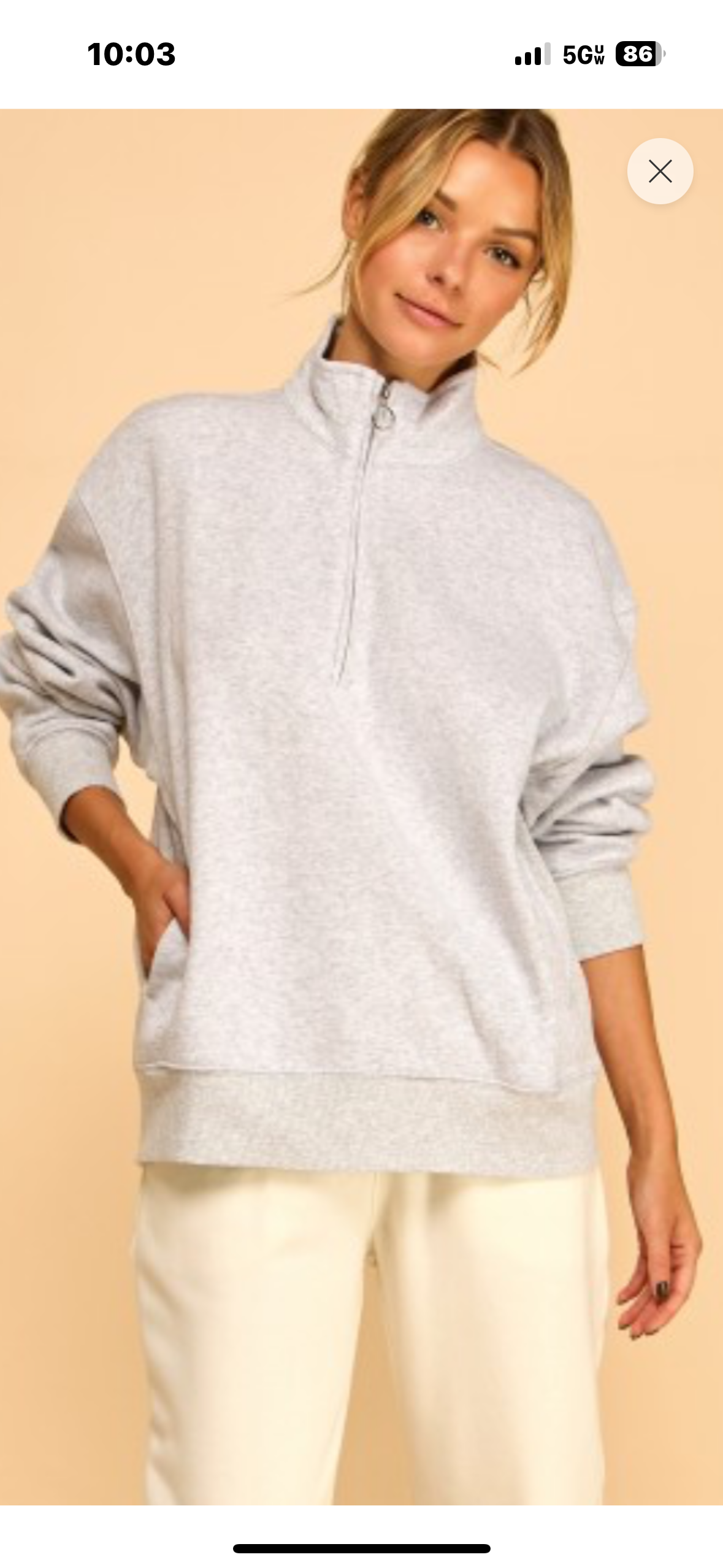 Mock neck quarter zip