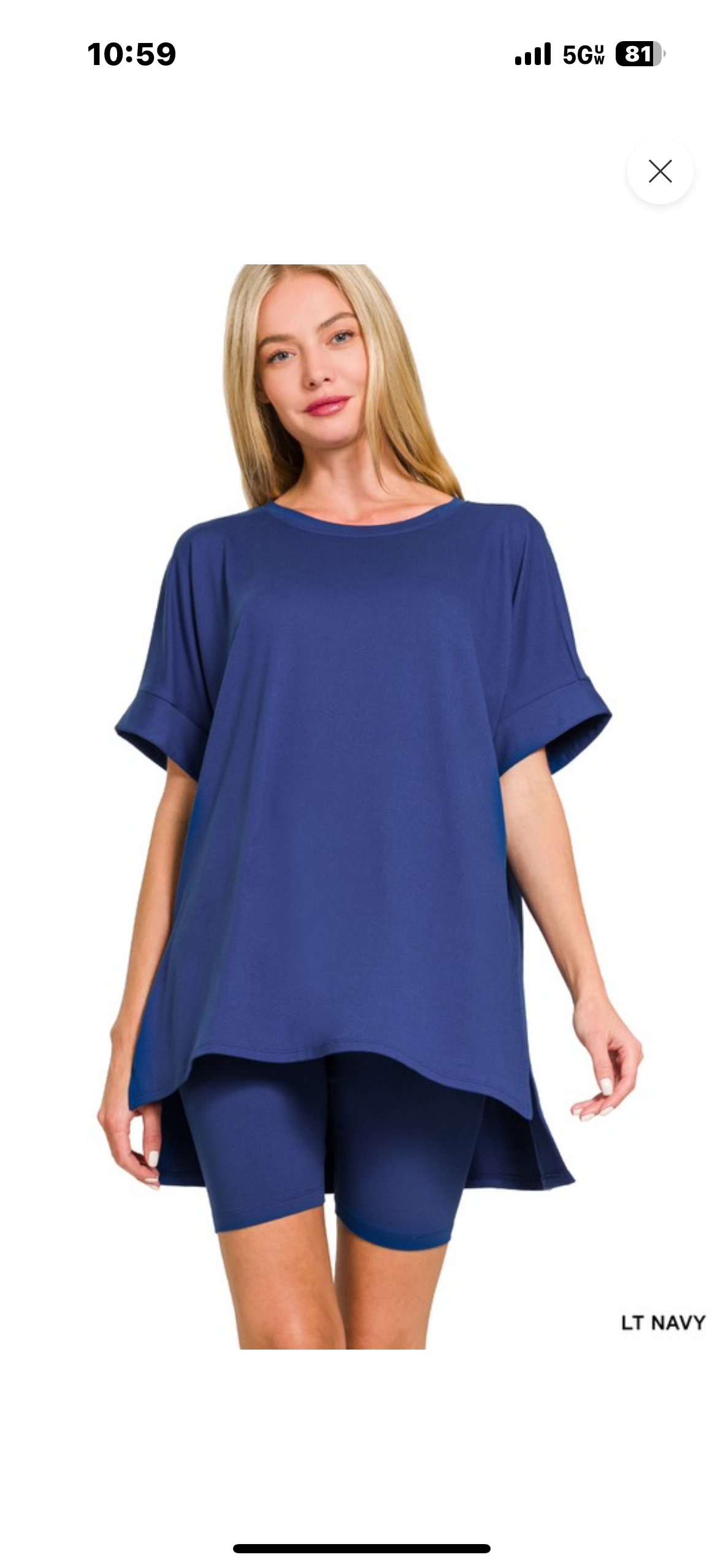 Zenana tee and biker shorts